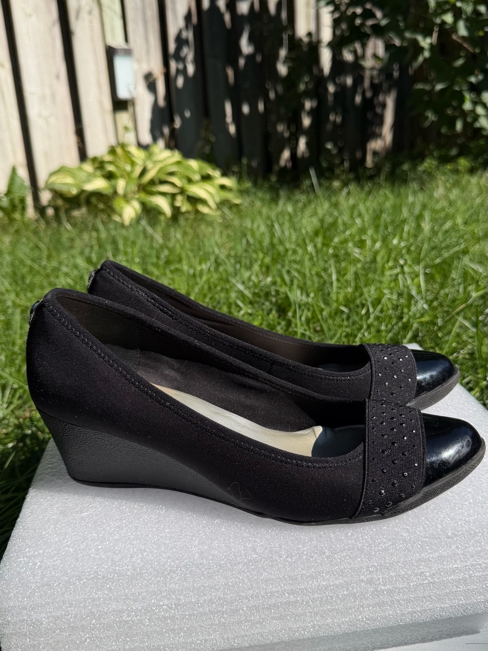 Anne Klein Sport Black Wedge Shoes – Size 8.5 M – Stylish & Comfortable